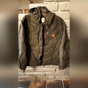 Carhartt Men's Dark Green Fleece Lined Jacket With BEANIE, men's Size 3XL